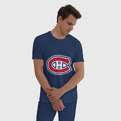 Пижама хлопковая мужская Montreal Canadiens, цвет: тёмно-синий — фото 2