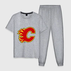 Пижама хлопковая мужская Calgary Flames, цвет: меланж