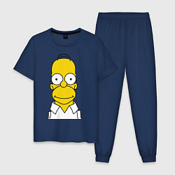 Пижама хлопковая мужская Homer Face, цвет: тёмно-синий