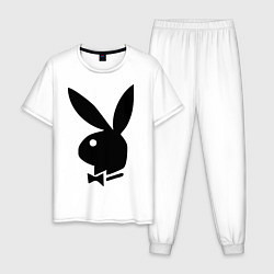 Пижама хлопковая мужская Playboy, цвет: белый
