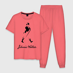 Пижама хлопковая мужская Johnnie Walker, цвет: коралловый