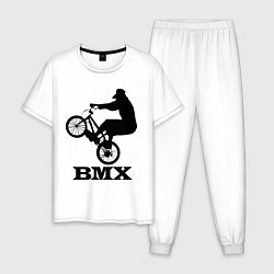 Пижама хлопковая мужская BMX, цвет: белый