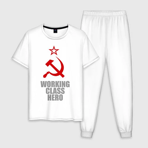 Мужская пижама Working class hero / Белый – фото 1