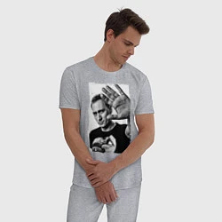 Пижама хлопковая мужская Paul van Dyk: Retro style, цвет: меланж — фото 2
