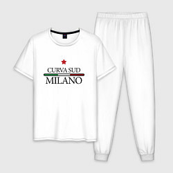 Пижама хлопковая мужская Curva Sud: Milano FC, цвет: белый