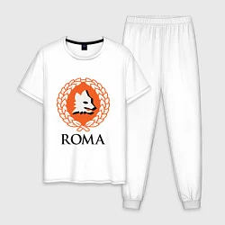 Пижама хлопковая мужская Roma, цвет: белый
