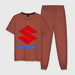 Пижама хлопковая мужская Suzuki, цвет: кирпичный