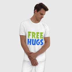 Пижама хлопковая мужская Объятия бесплатно, цвет: белый — фото 2