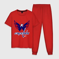 Пижама хлопковая мужская Washington Capitals: Ovechkin, цвет: красный
