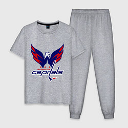 Пижама хлопковая мужская Washington Capitals: Ovechkin, цвет: меланж