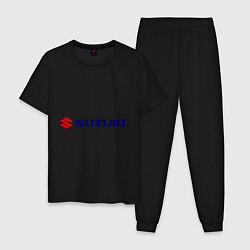 Пижама хлопковая мужская Suzuki, цвет: черный