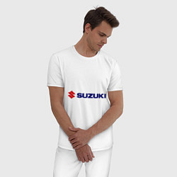 Пижама хлопковая мужская Suzuki, цвет: белый — фото 2