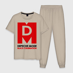 Пижама хлопковая мужская Depeche Mode: Black Celebration, цвет: миндальный