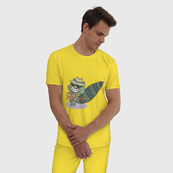 Пижама хлопковая мужская HTF: Lifty, цвет: желтый — фото 2