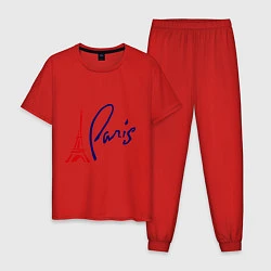 Пижама хлопковая мужская I Paris, цвет: красный