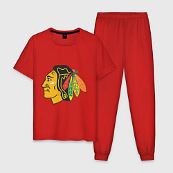 Пижама хлопковая мужская Chicago Blackhawks: Kane, цвет: красный
