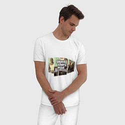 Пижама хлопковая мужская GTA San Andreas, цвет: белый — фото 2