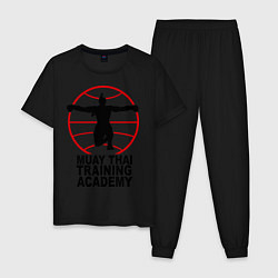 Пижама хлопковая мужская Mauy Thai Training Academy, цвет: черный