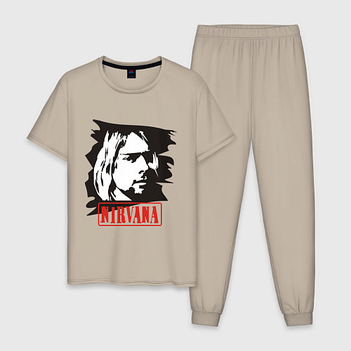 Мужская пижама Nirvana: Kurt Cobain / Миндальный – фото 1