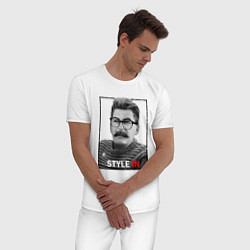 Пижама хлопковая мужская Stalin: Style in, цвет: белый — фото 2