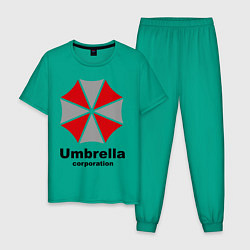 Пижама хлопковая мужская Umbrella corporation, цвет: зеленый
