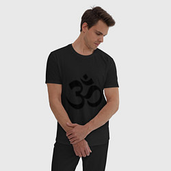 Пижама хлопковая мужская ОМ-Йога, цвет: черный — фото 2