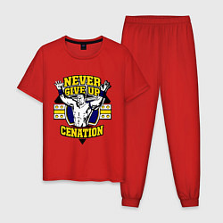 Пижама хлопковая мужская Never Give Up: Cenation, цвет: красный