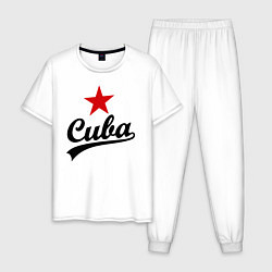 Пижама хлопковая мужская Cuba Star, цвет: белый