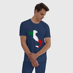 Пижама хлопковая мужская Италия (Italy), цвет: тёмно-синий — фото 2