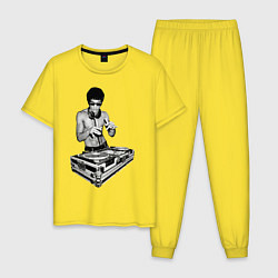Пижама хлопковая мужская Брюс Ли Dj, цвет: желтый