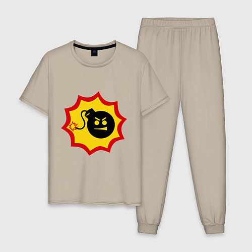 Мужская пижама Крутой Сэм / Миндальный – фото 1