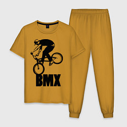 Пижама хлопковая мужская BMX 3, цвет: горчичный