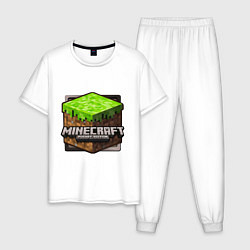 Пижама хлопковая мужская Minecraft: Pocket Edition, цвет: белый