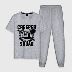 Пижама хлопковая мужская Creeper Squad, цвет: меланж