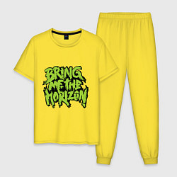 Пижама хлопковая мужская Bring me the horizon, цвет: желтый
