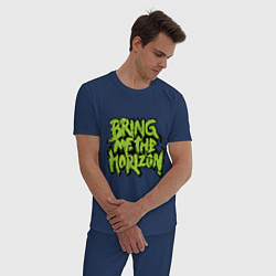 Пижама хлопковая мужская Bring me the horizon, цвет: тёмно-синий — фото 2