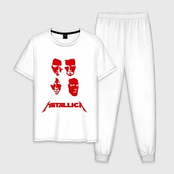 Пижама хлопковая мужская Metallica kvartet, цвет: белый