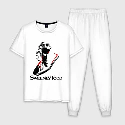 Пижама хлопковая мужская Sweeney Todd, цвет: белый