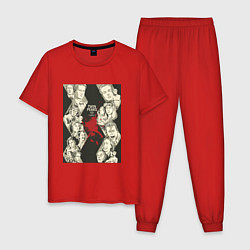 Пижама хлопковая мужская Twin Peaks Stories, цвет: красный