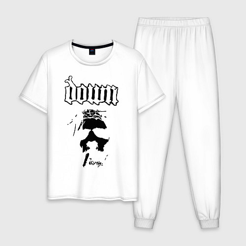 Мужская пижама Down heavy metal / Белый – фото 1