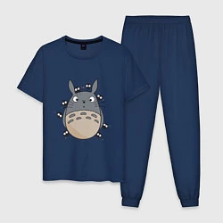 Пижама хлопковая мужская Тоторо, цвет: тёмно-синий