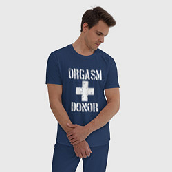 Пижама хлопковая мужская Orgasm + donor, цвет: тёмно-синий — фото 2