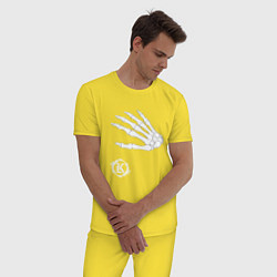 Пижама хлопковая мужская Кукрыниксы: Кости, цвет: желтый — фото 2