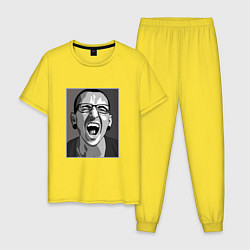 Пижама хлопковая мужская Bennington Mono, цвет: желтый