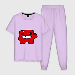 Пижама хлопковая мужская Super Meat Boy, цвет: лаванда