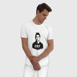 Пижама хлопковая мужская Ronaldo CR7, цвет: белый — фото 2