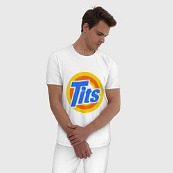 Пижама хлопковая мужская Tits (Титьки), цвет: белый — фото 2