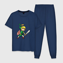Пижама хлопковая мужская Линк, цвет: тёмно-синий