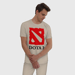 Пижама хлопковая мужская Dota 2: Logo, цвет: миндальный — фото 2