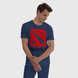 Пижама хлопковая мужская Dota 2: Logo, цвет: тёмно-синий — фото 2